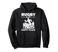 Le Rugby, C'est Mon Lieu de Bonheur Sweat à Capuche