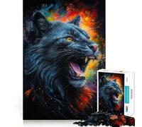 Le Rugissement du Chat Noir Puzzle de 1000 pièces pour Adolescents Jeu Intelligent et Relaxant Assemblage du Motif Liste de souhaits du Père Noël 38x52cm