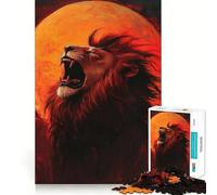 Le Rugissement du Lion Puzzle de 1000 pièces pour Adultes Stimule la mémoire Divertissement Occasionnel Bords Nets Cadeau Classique (38x52cm)