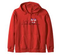 Le Rythme Cardiaque du London Skyline Drapeau J'aime Londres Sweat à Capuche