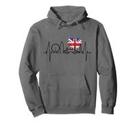 Le Rythme Cardiaque du London Skyline Drapeau J'aime Londres Sweat à Capuche