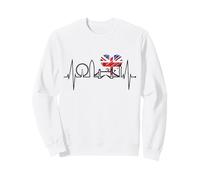 Le Rythme Cardiaque du London Skyline Drapeau J'aime Londres Sweatshirt