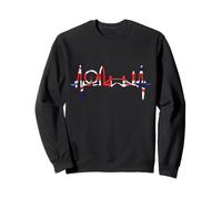 Le Rythme Cardiaque du London Skyline Drapeau J'aime Londres Sweatshirt