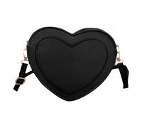 Le sac à bandoulière décontracté en forme de cœur en polyuréthane ajoute une touche de mode à votre look décontracté petit sac à main, Noir , One Size