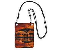 Le sac à bandoulière imprimé girafe d'Afrique Majestic Tree compact et léger est adapté pour les voyages quotidiens, les trajets et le shopping, Noir , Taille unique