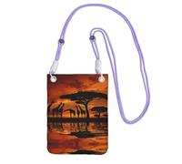Le sac à bandoulière imprimé girafe d'Afrique Majestic Tree compact et léger est adapté pour les voyages quotidiens, les trajets et le shopping, violet, Taille unique