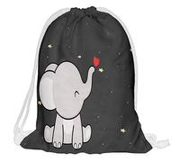Le sac avec le nom de l'enfant d'école le cartable le cartable d'école fullprint 3D Sac à dos imprimer Éléphant de coeur [010]