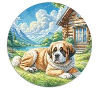 Le Saint Bernard 1000 Piece Puzzle Rond, pour Enfants Adult De Forme Irrégulière, Décoration pour Enfants Cadeau 12 Ans De Qualité Supérieure 1000pcs (67.5x67.5cm)