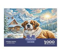 Le Saint Bernard Jigsaw Puzzle 1000 Pièces Adapter Les Adultes Ou Les Familles Ensemble Jeu De Puzzle Cadeaux pour Adultes 100% Carton Recyclé Puzzle Décoratif 52x38cm/1000pcs