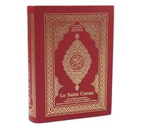 Le Saint Coran avec grands caractères - Transcription phonétique - Traduction des sens en français - Règles de Tajwîd en couleur - QR Codes - Rouge doré (13,5 x 18 cm)
