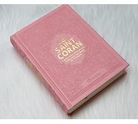 Le Saint Coran en langue arabe + Transcription phonétique et Traduction des sens en français - Edition de luxe (Couverture en cuir couleur rose clair doré)
