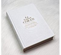 Le Saint Coran Rainbow (Arc-en-ciel) - Français/arabe avec transcription phonétique - Blanc - Edition de luxe - Couverture Cuir Blanche dorée