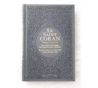 Le Saint Coran Rainbow (Arc-en-ciel) - Français/arabe avec transcription phonétique - Edition de luxe - Couverture Cuir Grise dorée