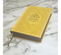 Le Saint Coran Rainbow (Arc-en-ciel) - Français/arabe avec transcription phonétique - Edition de luxe (Couverture Cuir Jaune dorée)