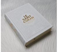 Le Saint Coran - Transcription phonétique et Traduction des sens en français - Blanc - Edition de luxe (Couverture cuir de couleur blanche dorée)