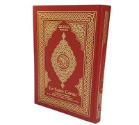 Le Saint Coran - Transcription phonétique - Traduction des sens en français - Règles de Tajwîd en couleur et Videos - Rouge doré (16 x 21,5 cm)