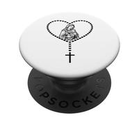Le Saint Rosaire Vierge Marie Catholiques Cœur PopSockets PopGrip Adhésif