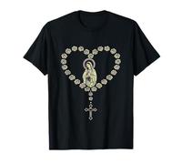 Le Saint Rosaire Vierge Marie Catholiques Cœur T-Shirt