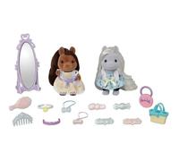 Sylvanian Families - Le Salon Coiffure - Les amies Poney et leurs kits de coiffure - 5650 - Figurines Prêt à Jouer - Mini Poupées