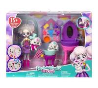 Le Salon de toilettage pour enchantimals - Poupee Caniche, Chiots, Accessoires - betes citadines - Set Coffret Jeu + 1 Carte Animal