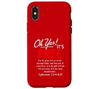 Le salut Oh oui, c'est gratuit (Éphésiens 2, 8) Coque pour iPhone X/XS