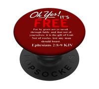 Le salut Oh oui, c'est gratuit (Éphésiens 2, 8) PopSockets PopGrip Adhésif