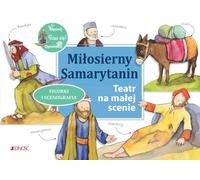 Le Samaritain miséricordieux. Théâtre sur une petite scène. Figurines et décors