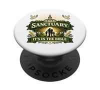 Le sanctuaire, C'est dans la Bible, la Foi, l'immigration PopSockets PopGrip Adhésif