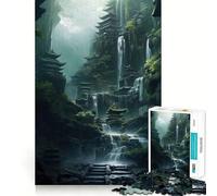 Le Sanctuaire des Cascades Puzzle de 1000 pièces pour Adolescents Jeu de réflexion et de création Collective Objet de Collection aux découpes nettes (38x52cm)