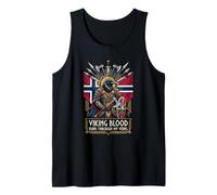 Le Sang Viking norvégien coule à Travers Mes veines Hache Guerrier Corbeau Débardeur