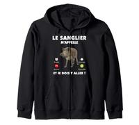 Le Sanglier m'appelle Humour Chasse Gibiers Sweat à Capuche