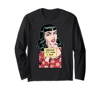Le Sarcasme, C'est comme ça Que j'embrasse Une Fille Pop Art rétro Vintage Sarcastique Manche Longue