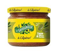 LE SAVOUREUX Tartinable à l'Apéro Thon et Olives Vertes - Pot de 90 g - Préparation gourmande pour l'apéritif - Lot de 4