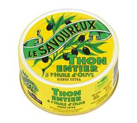 LE SAVOUREUX Thon Entier Albacore à l'Huile d'Olive Vierge Extra, 52 g, Boîte Métal, Traçabilité Complète, Saveur Authentique du Sud - Lot de 4