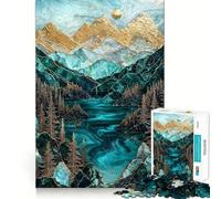 Le Secret doré du lac Puzzle de 1000 pièces pour Adultes Jeu de réflexion Amusant et Silencieux Découpe précise Décoration Murale 50x75cm