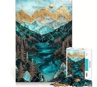 Le Secret doré du lac Puzzles pour Adultes 1000 pièces Jeu de réflexion Esprit Calme Collection d'œuvres d'art découpées avec précision 38x52cm