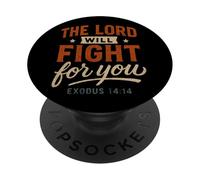 Le Seigneur combattra pour toi Exode 14 14 - Vintage Christian PopSockets PopGrip Adhésif