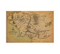 Le Seigneur des Anneaux - Carte de la Terre du Milieu, décoration de salon, affiche à l'huile, peinture décorative sur toile, art mural pour salon, chambre à coucher, 40 x 60 cm, sans cadre style 1