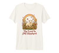 Le Seigneur est Mon Berger Foi chrétienne Sheep Rainbow T-Shirt Haut de Gamme