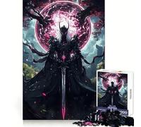 Le Seigneur Samouraï Noir Puzzle 1000 Pièces pour Adultes Stimulation de la Mémoire Moment de détente Assemblage d'image Belle Œuvre 50x75cm