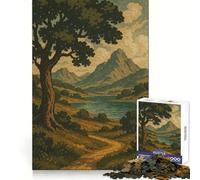 Le Sentier murmurant vers Le lac de Montagne Puzzle Difficile pour Adultes, 1000 pièces, Concentration Accrue, activité reposante, découpe Lisse, Cadeau d'hiver (38x26cm)