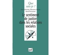 Le sentiment de justice dans les relations sociales - Jean Kellerhals - Que Sais-Je - broché - Etude