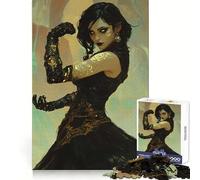 Le Sentinelle Arcanique, Puzzle Femme en Robe Noire pour Adolescents 1000 Pièces Jeu de Logique et de Sensation Attentif et Amusant Bords Lisse Cadeau d'anniversaire 50x75cm