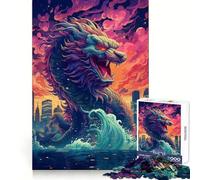 Le Serpent Gardien de la Mer Adolescents Puzzle 1000 Pièces Mémoire Gain Lumière Détente Assemblage Décoration Murale 38x26cm