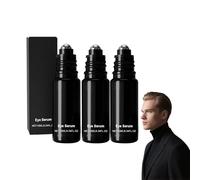 Le sérum pour les yeux pour hommes réduit les cernes et les poches - Crème pour les yeux à la caféine avec boule de massage à 360 ° - Sérum sous les Yeux pour les cernes et les ridules (3 bouteilles)