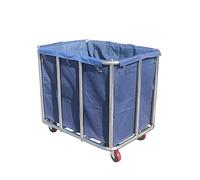 le Service Chariot à linge avec roues silencieuses avec sacs pour la maison et l'hôtel - Chariot utilitaire et de recyclage (bleu, 91 x 65 x 81 cm)