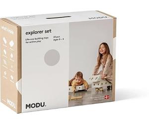 Le Set MODU Explorer | Sand Grey & Honey Yellow | Jouet de Construction Grandeur Nature | 15+ créations pour Le Jeu Actif et la motricité | Porteur et Jouet d'équilibre | Éveil créatif, 0-6 Ans