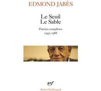Le Seuil Le Sable Edmond Jabès (Auteur)