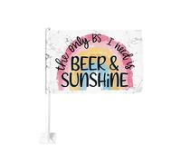 Le seul BS dont j'ai besoin, c'est du drapeau de voiture Beers Sunshine 12x18 pouces, drapeaux de voiture, décoration de fenêtre de voiture, drapeaux de fenêtre de voiture imperméables, clip de fenêtr