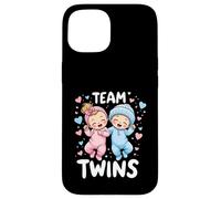 Le Sexe des Jumeaux, Fille et garçon, révèle Le Sexe de l'équipe de Conception Twins Baby Coque pour iPhone 15